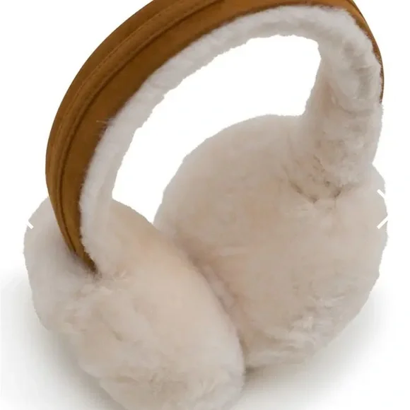 *** Reserved*** UGG Chestnut Real Shearling Suede Earmuffs NWT - Picture 5 of 9